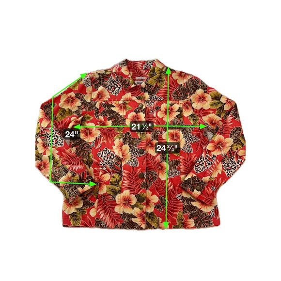 Easy Spirit Tropical Floral Print Stretch Jacket Women’s Medium - Picture 15 of 16